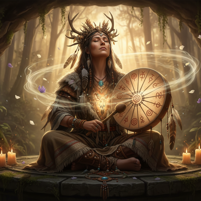 soins chamaniques au tambour